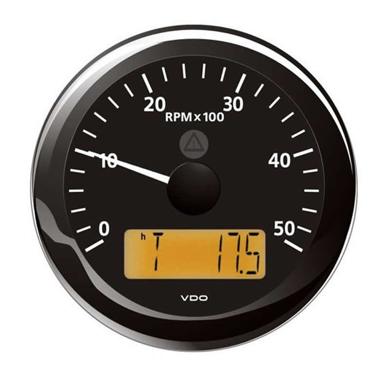 VDO ViewLine Tachometer 5.000 RPM Black 85mm